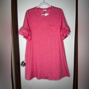 New in pink Sleeve Mini Dress Size L NWT